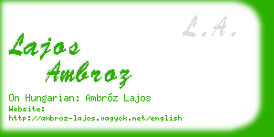 lajos ambroz business card